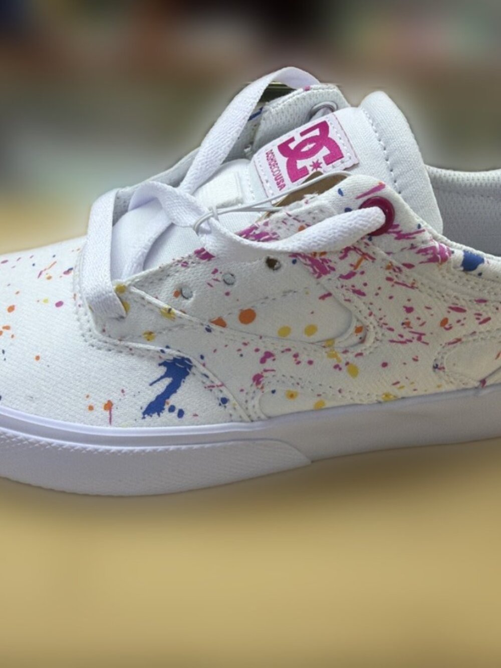 DC Kalis Vulc White Paint Splatter ADJS300252 Women's 7